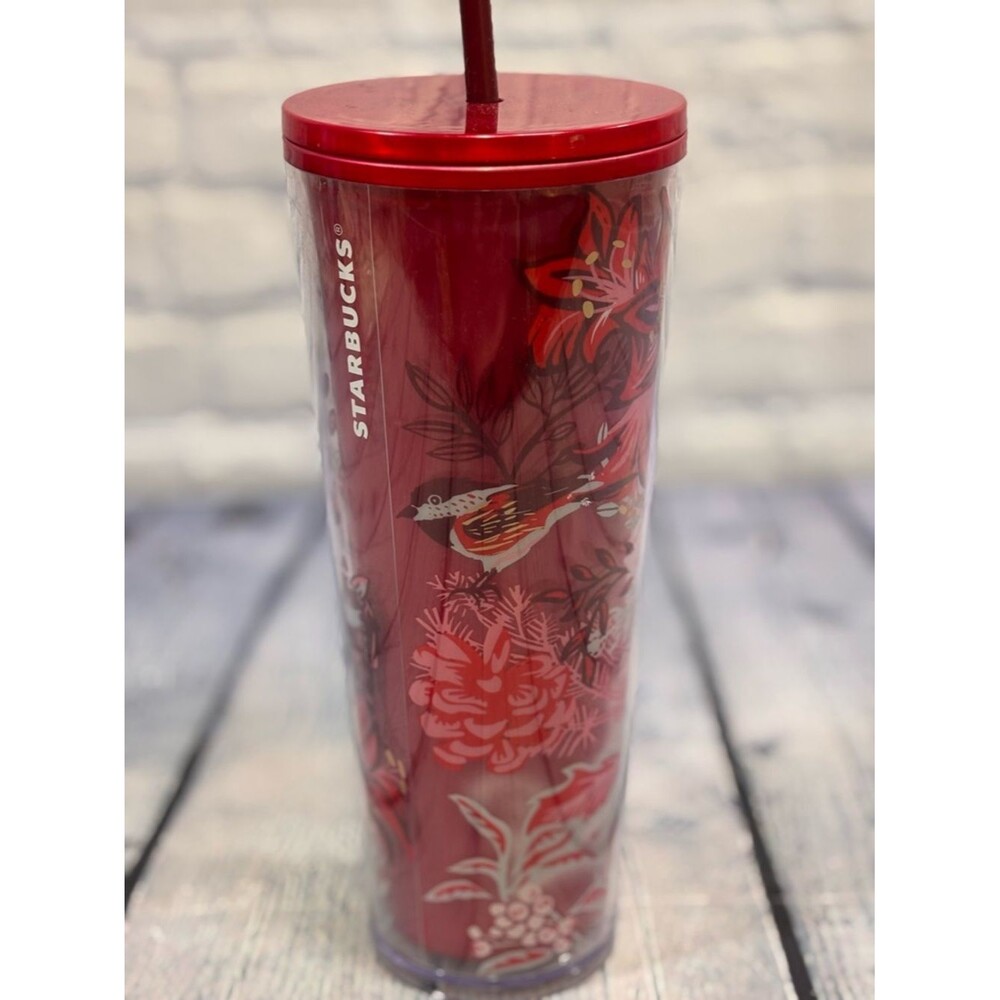 Starbucks 2022 Pearl Red Enchanted Forest Limited Edition Venti 24 Oz Tumbler